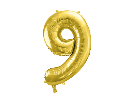 Foil Balloon Number ''9'', 72cm, light gold