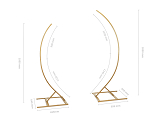 Stand with 2 Semi-Arch Bows, 200cm and 180cm - Set, Gold