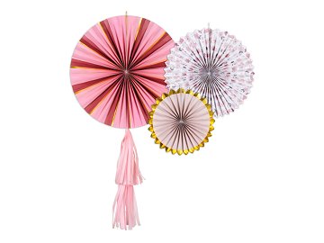 Decorative Rosettes Flowers, mix, 26-43 cm (1 pkt / 3 pc.)