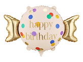 Foil balloon Candy ''Happy Birthday'', 61x37 cm, mix