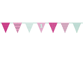 First birthday Paper Garland, pink and mint, 1.35m