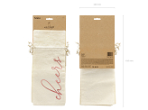 Wine cotton bag - Cheers, rose gold, 15.5x36cm (1 pkt / 5 pc.)