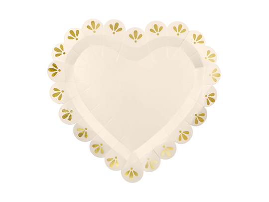 Paper plates Heart, 26x24.5 cm, mix (1 pkt / 6 pc.)