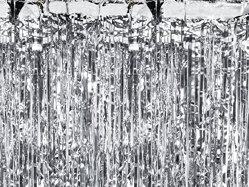 Party curtain, silver, 90 x 250cm