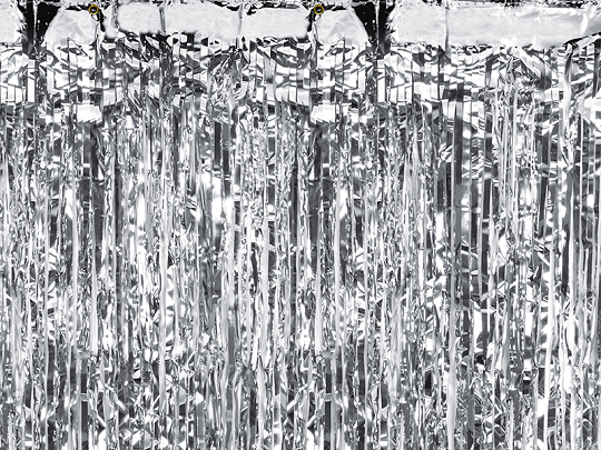 Party curtain, silver, 90 x 250cm