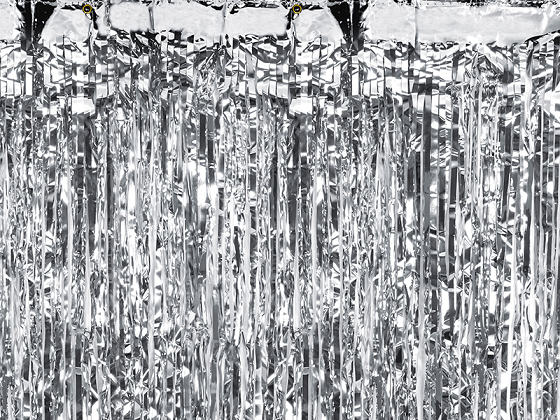 Party curtain, silver, 90 x 250cm