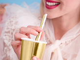 Paper Straws, gold, 19.5cm (1 pkt / 10 pc.)
