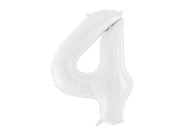 Foil ballon Number ''4'', 86 cm, white