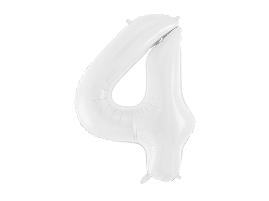Foil ballon Number ''4'', 86 cm, white