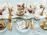 Plates 40th Birthday, gold, 20cm (1 pkt / 6 pc.)