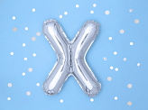 Foil Balloon Letter ''X'', 35cm, silver
