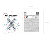 Foil Balloon Letter ''X'', 35cm, silver