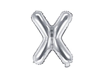 Foil Balloon Letter ''X'', 35cm, silver