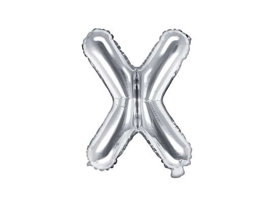 Foil Balloon Letter ''X'', 35cm, silver