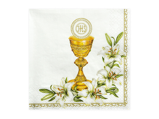 Napkins Chalice, white, 33 x 33 cm (1 pkt / 20 pc.)