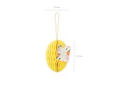 Paper decoration honeycomb Egg, yellow, 12 cm