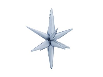 3D foil balloon Star, 70cm, misty blue