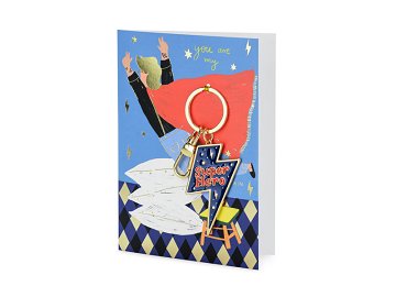 Card with keychain Super Hero, 12x16 cm
