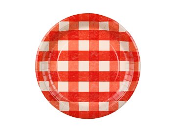 Paper plates checkered, mix, 27 cm (1 pkt / 6 pc.)