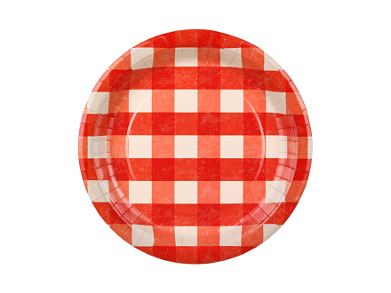 Paper plates checkered, mix, 27 cm
