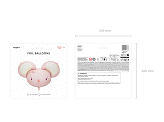 Foil balloon Mouse, 96x64 cm, light pink