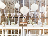 Paper garland, pearl white, 19.5 x 3m