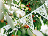 Paper garland, pearl white, 19.5 x 3m