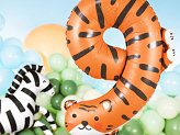 Foil Balloon Number 9 - Tiger, 64x87 cm, mix