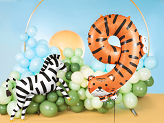 Foil Balloon Number 9 - Tiger, 64x87 cm, mix