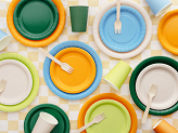 Paper Plates, light blue, 23 cm (1 pkt / 6 pc.)