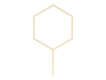 Wooden topper Hexagon, 24cm