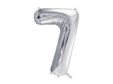 Foil Balloon Number ''7'', 72cm, silver