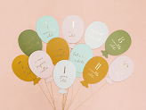 Milestone Cards Balloons, mix, 11.5x17cm