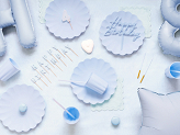 Ruffled napkins, 33x33 cm, misty blue (1 pkt / 12 pc.)