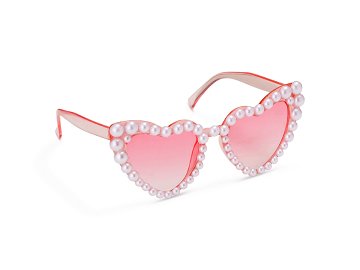 Heart-shaped Glasses with Pearls, pink
