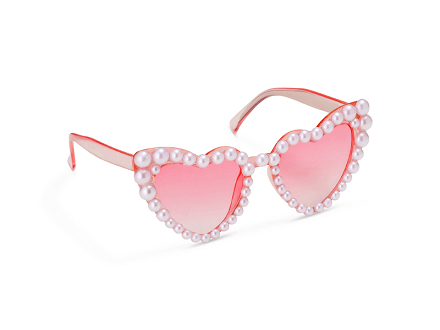 Heart-shaped Glasses with Pearls, pink