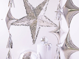Foldable Pinata - Star, 68x68x30cm, silver