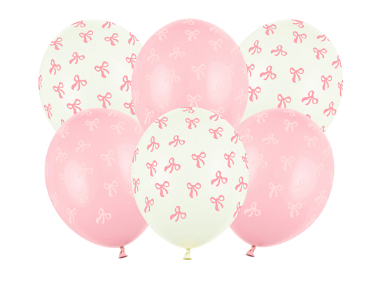 Balloons 30 cm, Bows, mix (1 pkt / 6 pc.)