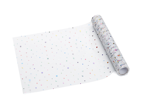 Tulle Table Runner Stars, Mix, 0.35 x 9 m