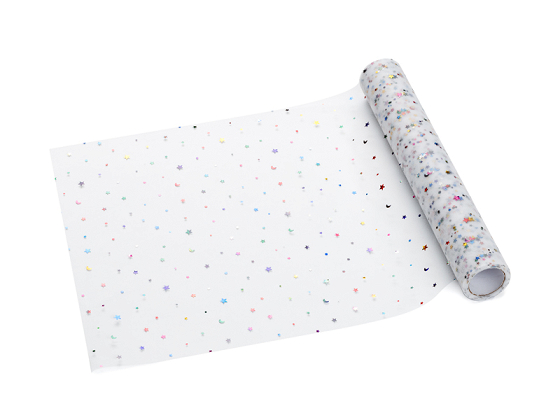 Tulle Table Runner Stars, Mix, 0.35 x 9 m