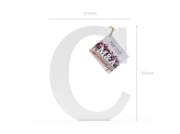 Wooden letter C, white, 17x20cm