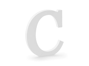 Wooden letter C, white, 17x20cm
