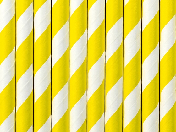 Paper Straws, yellow, 19.5cm (1 pkt / 10 pc.)