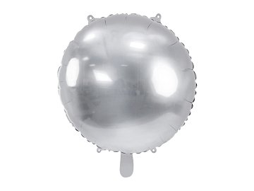 Round foil balloon, 59 cm, silver