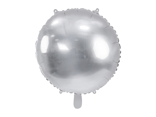 Round foil balloon, 59 cm, silver