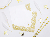 Napkins First Communion - Ornament, 33x33cm, gold (1 pkt / 20 pc.)