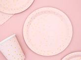 Plates Polka Dots, light pink, 18cm (1 pkt / 6 pc.)