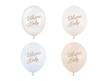 Balloons 30 cm, Welcome Baby, blue mix (1 pkt / 50 pc.)