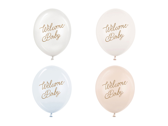 Balloons 30 cm, Welcome Baby, blue mix (1 pkt / 50 pc.)