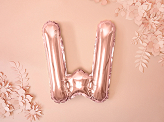 Foil Balloon Letter ''W'', 35cm, rose gold